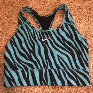 Turquoise Zebra Nike Bra